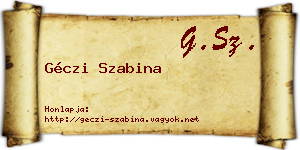 Géczi Szabina névjegykártya
